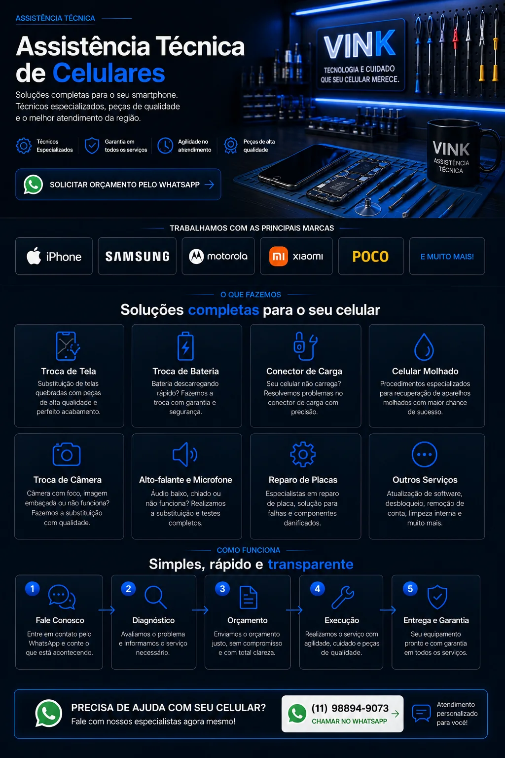 Assistência técnica de celulares VINK